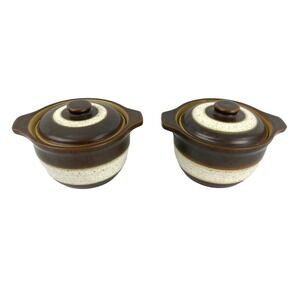 Denby Russet Stoneware Soup Dishes w Covers Plates Pot Crock English Vintage